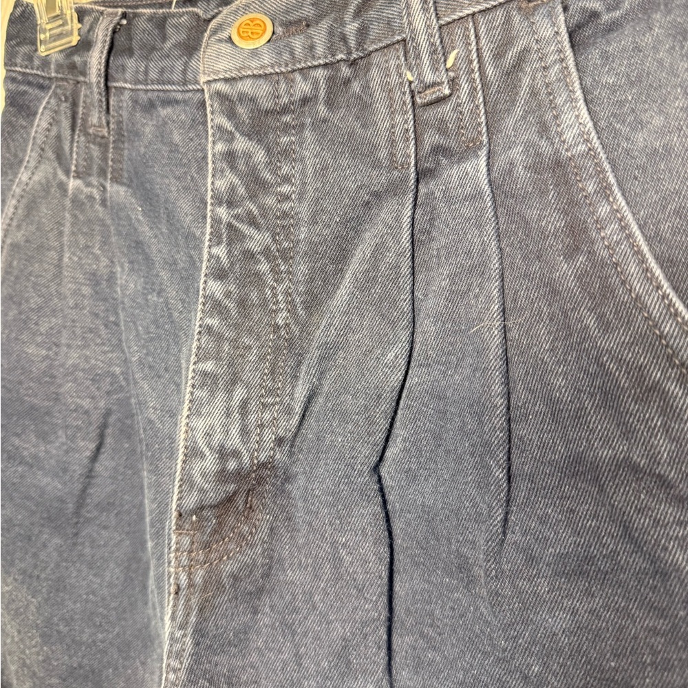 Bill Blass High-Waist Dark Navy Denim Shorts - Picture 3 of 8
